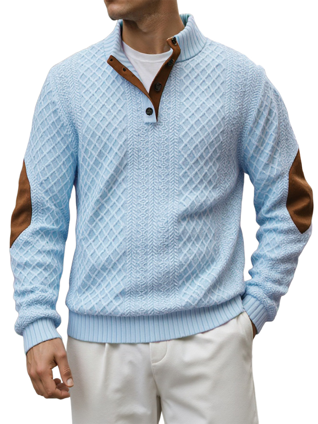 Men's Retro Casual Stand Collar Jacquard Outdoor Sweatshirt