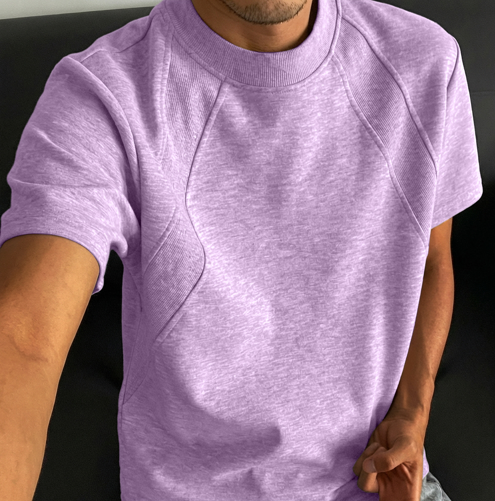 Men's Fashion Casual Deconstructed Design Crew Neck Short-Sleeve T-Shirt