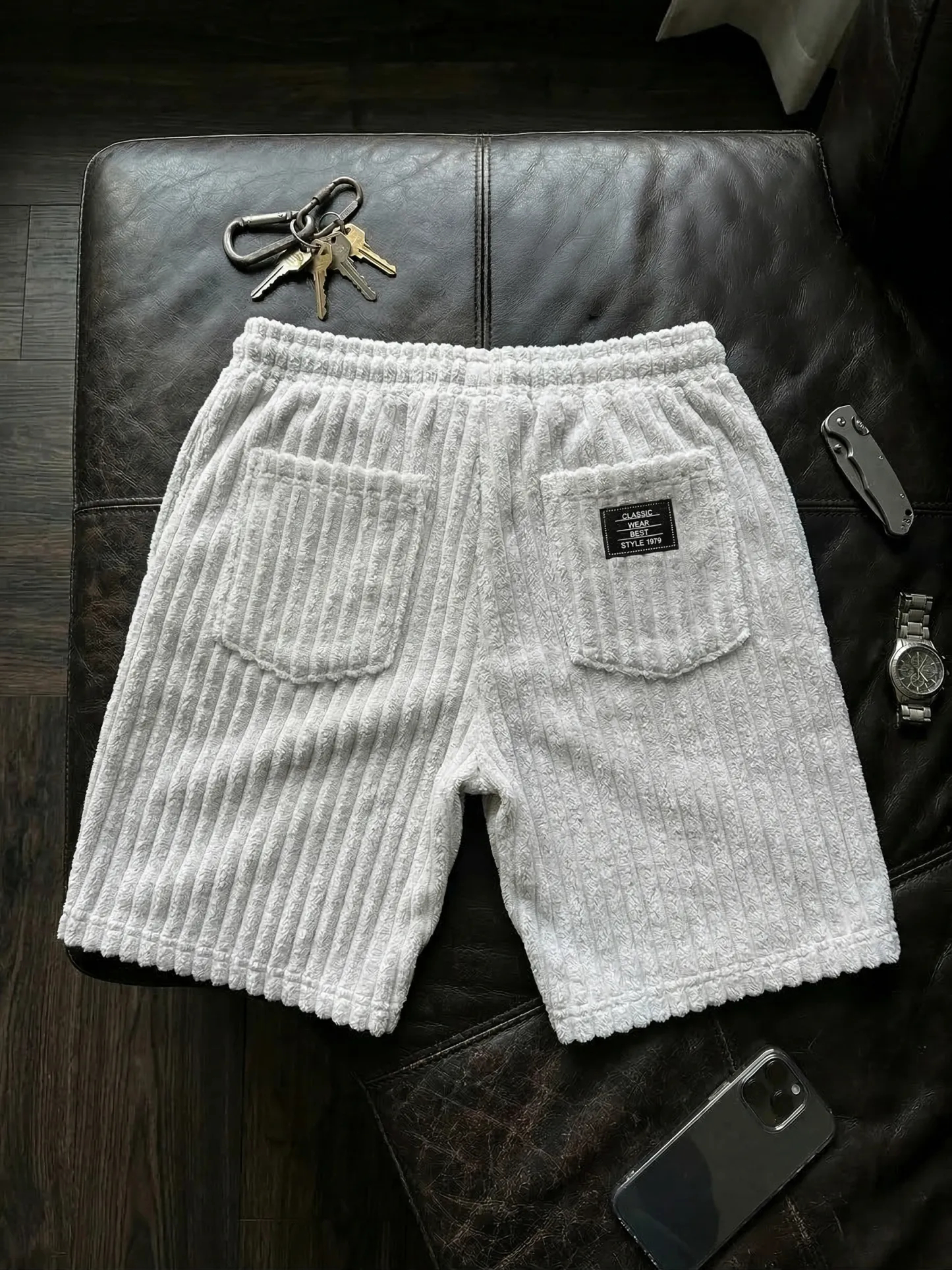 Men's Retro Corduroy Pocket Shorts