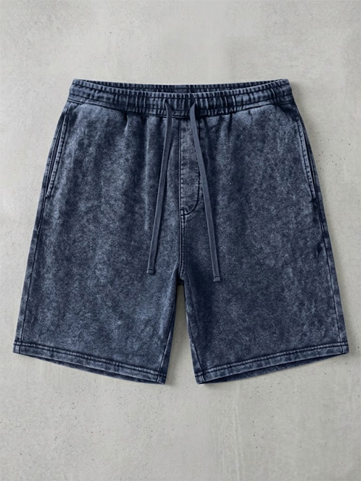 Men's Retro Simple Solid Color Casual Lace-up Elastic Shorts