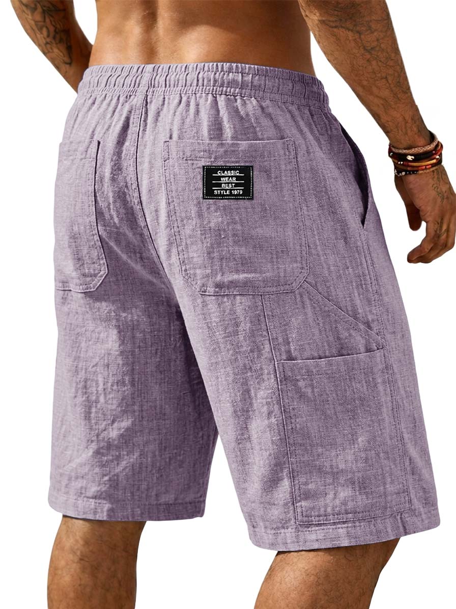 Cotton Linen Multi-pocket Casual Shorts