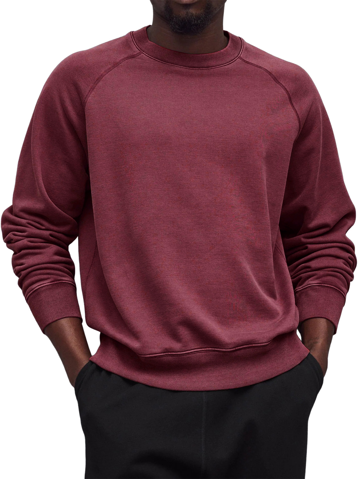 Men's Everyday Versatile Casual Raglan Sleeve Crew Neck Long-Sleeve Sweatshirt
