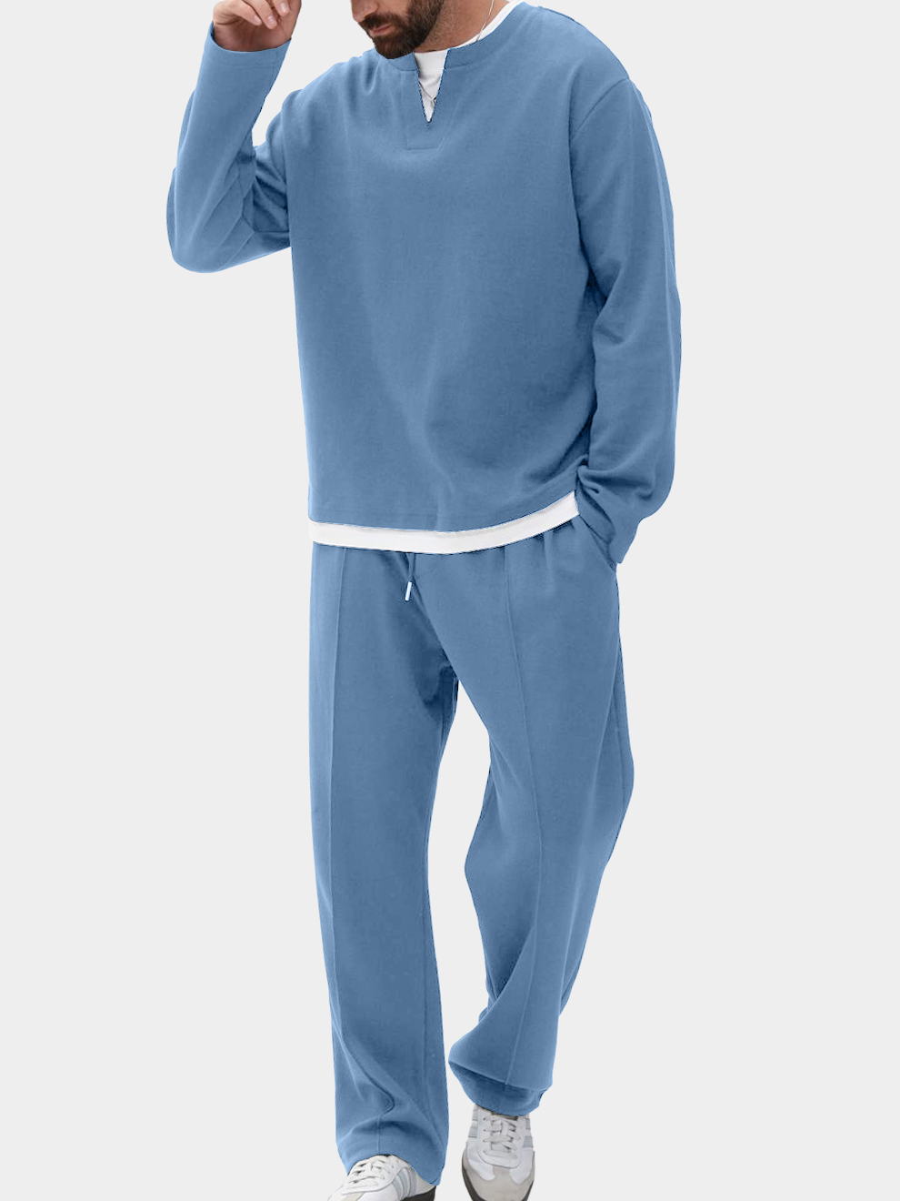 Men's Casual And Stylish Two-piece Top And Pants Set OOTD