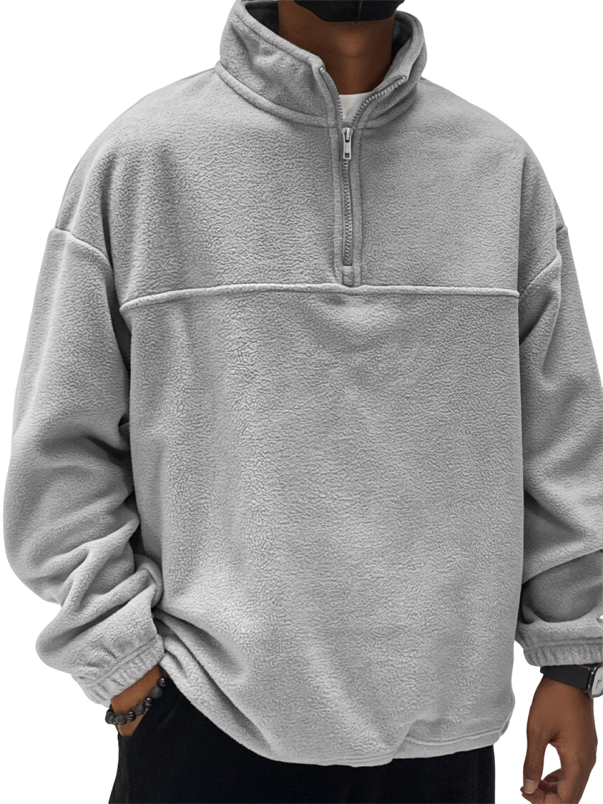 Men's Comfort Fleece Half-Zip Polo Shirt
