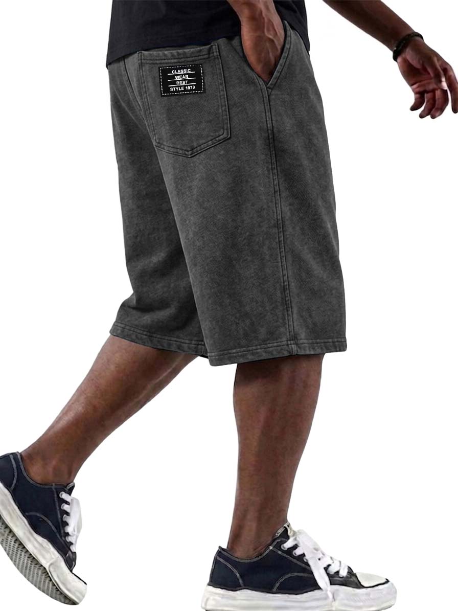 100% Cotton Washed & Distressed Casual Basic Shorts