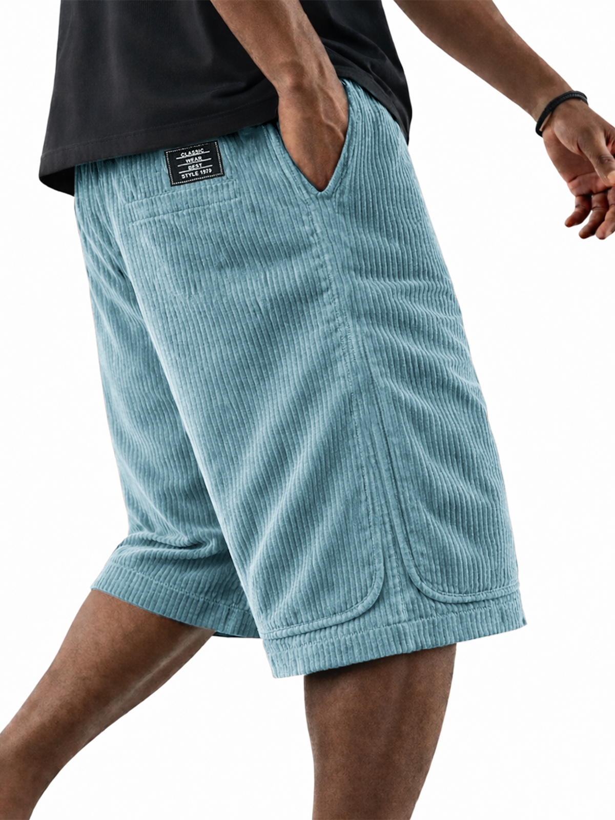 Classic Cord Patch Pocket Casual Shorts
