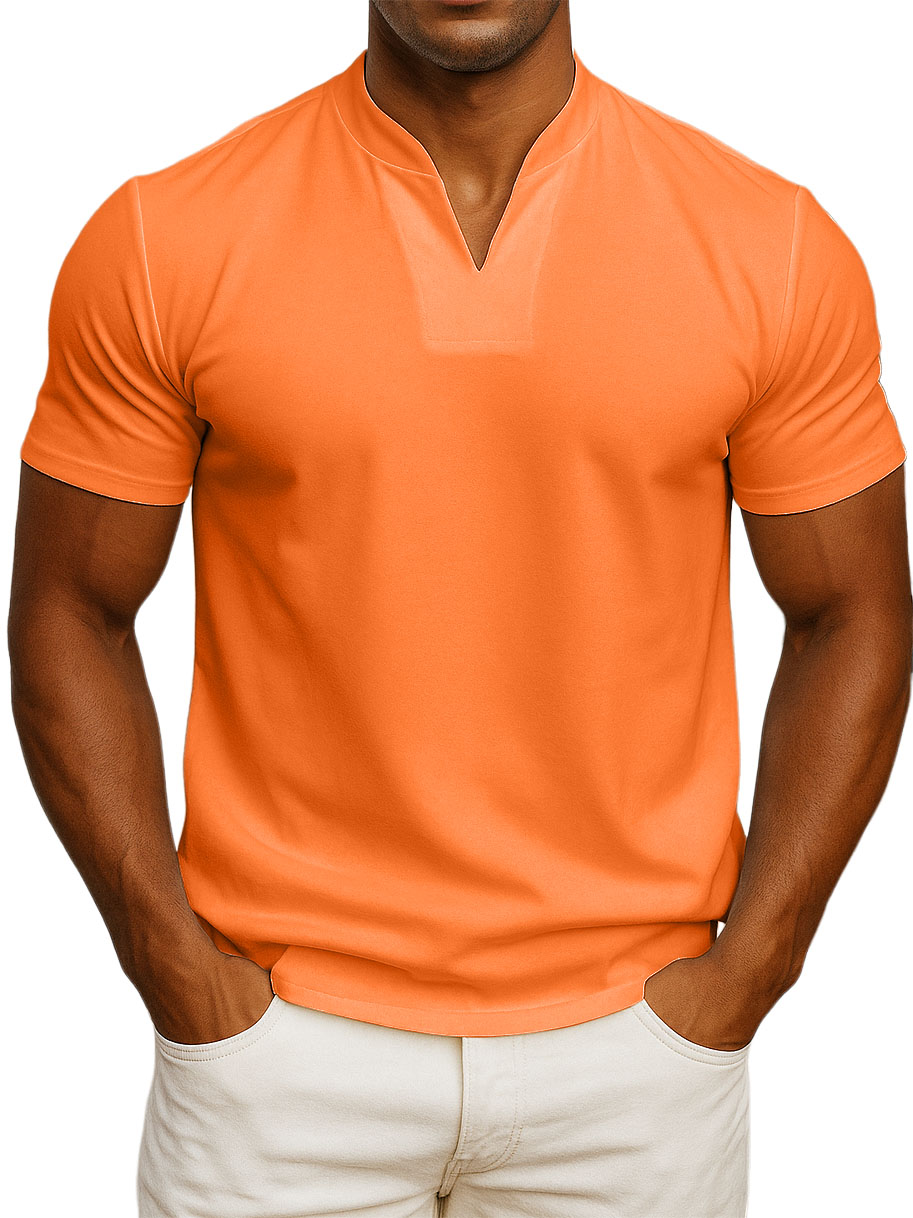 Men's V-neck Fitness Short-sleeved Fitness T-shirts