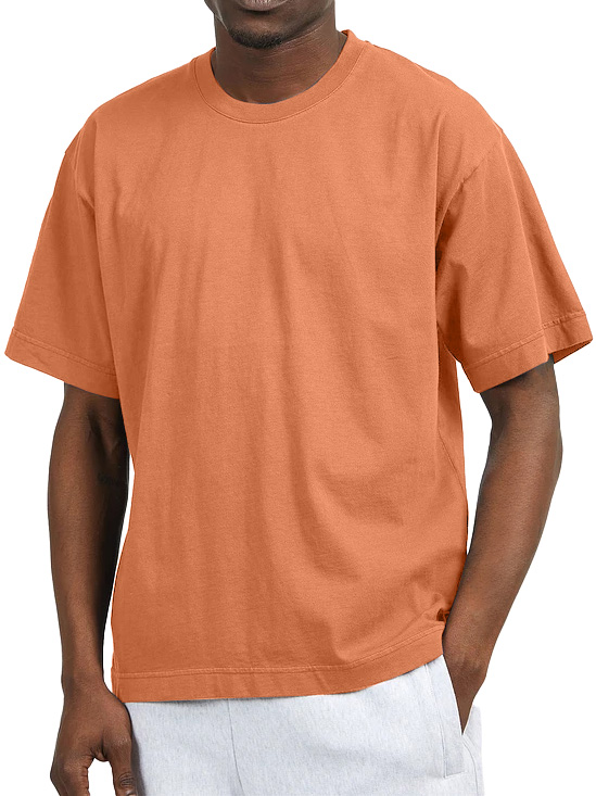 Men's Retro 260g 32-Count Double Yarn Pure Cotton Crew Neck Short-Sleeve T-Shirt