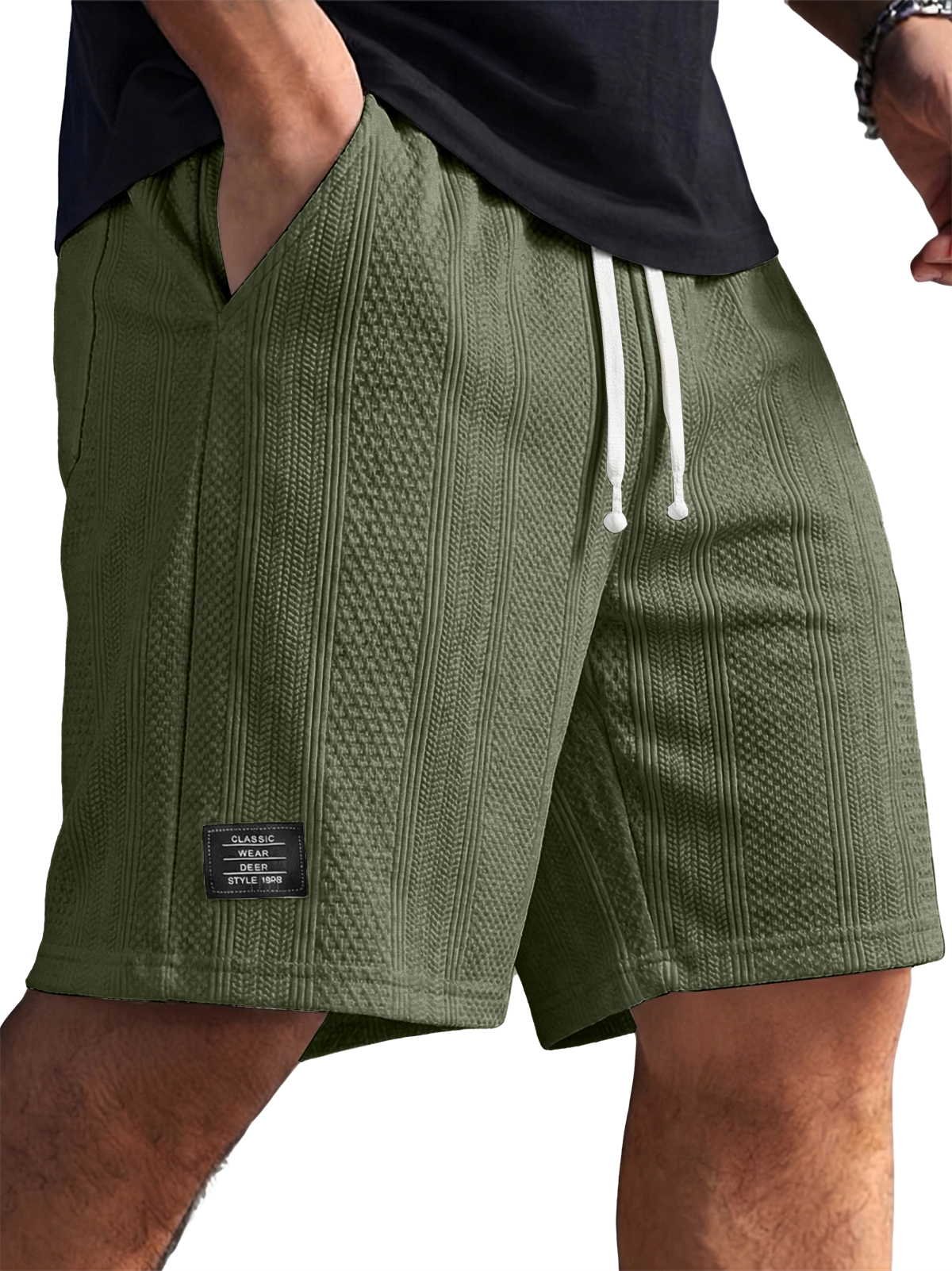 Men's Striped Jacquard Textured Casual Shorts
