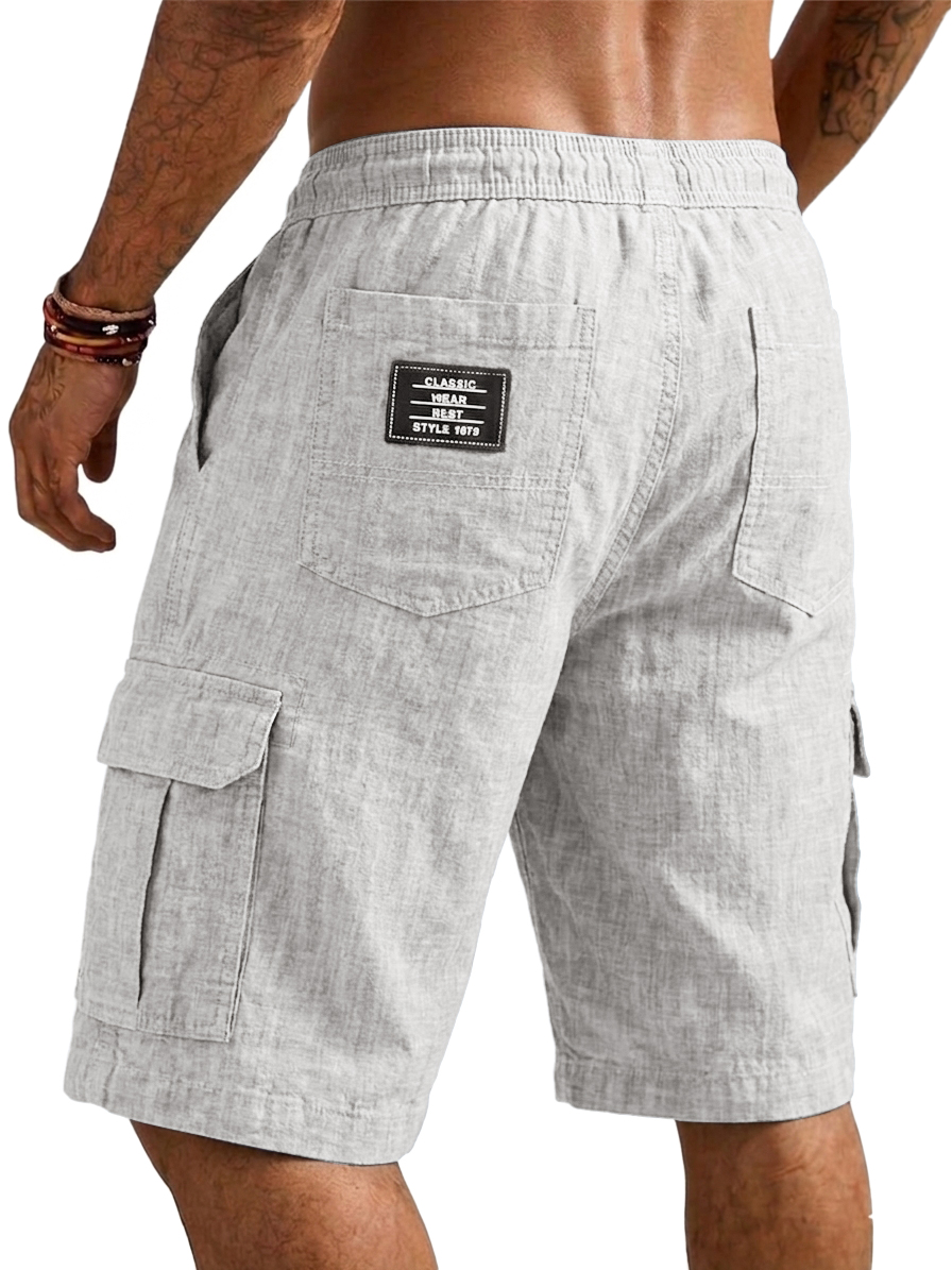 Cotton Linen Utility Casual Shorts