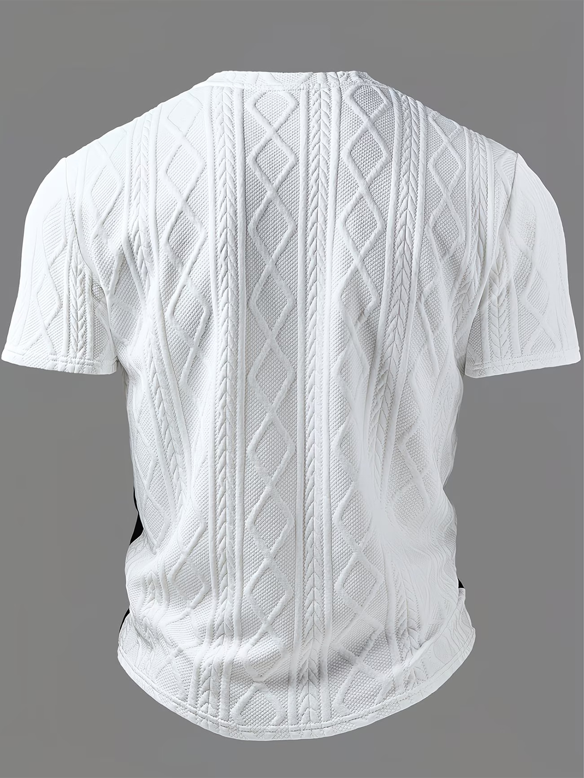 Men's Color-blocked Jacquard Textured Pullover Henley