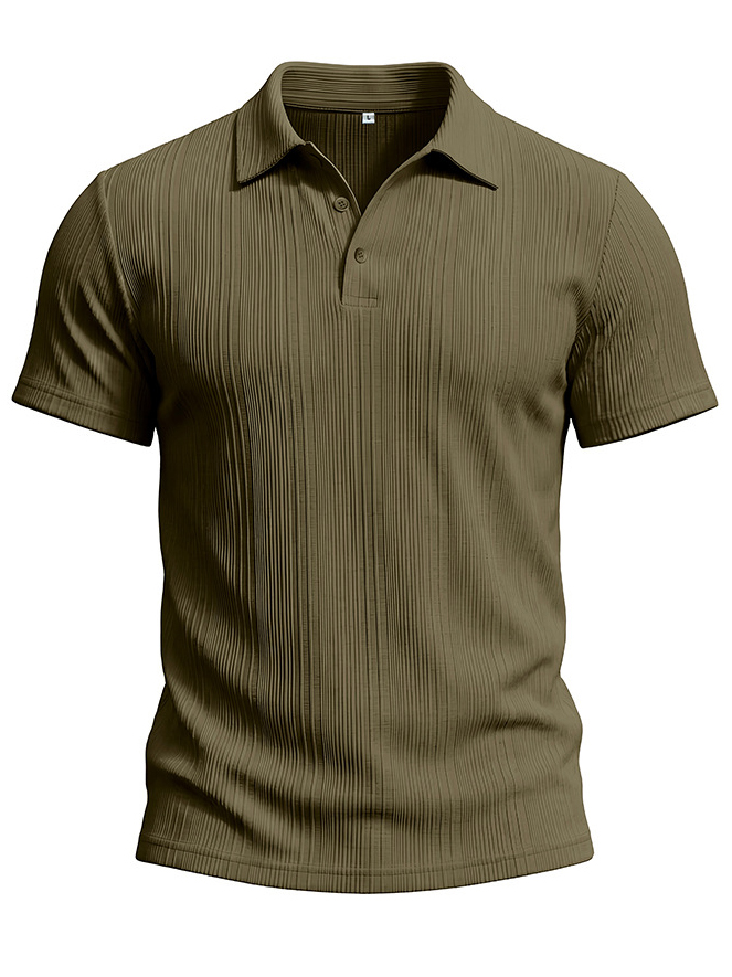 Men's Striped Jacquard Short-Sleeve Polo Shirt