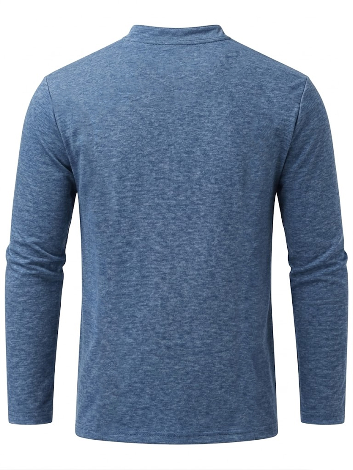 Men's Retro Textured Deconstructed Long-Sleeve Pullover Henley Shirt