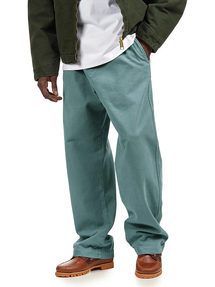 Men's Casual Retro Workwear Embroidered Logo Loose Stretch Waistband Pocket Pants