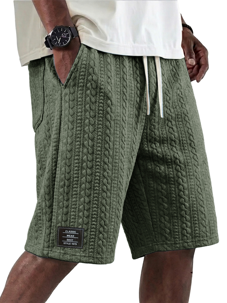 Men's Jacquard Striped Casual Shorts