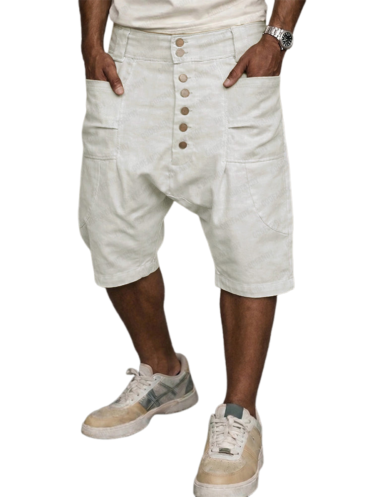 Men's Casual Drop Crotch Harem Shorts