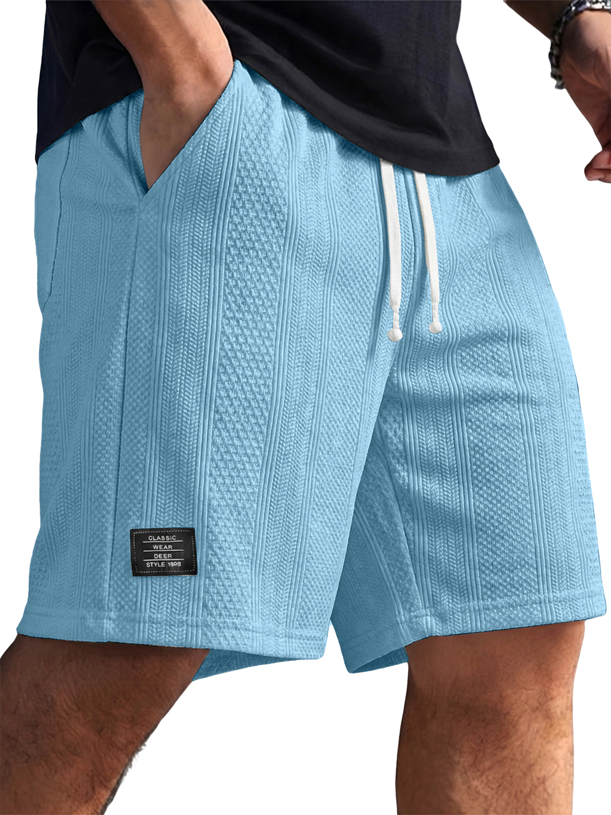 Men's Striped Jacquard Textured Casual Shorts