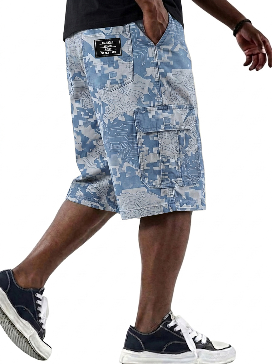 Digital Camouflage Cargo Basic Shorts