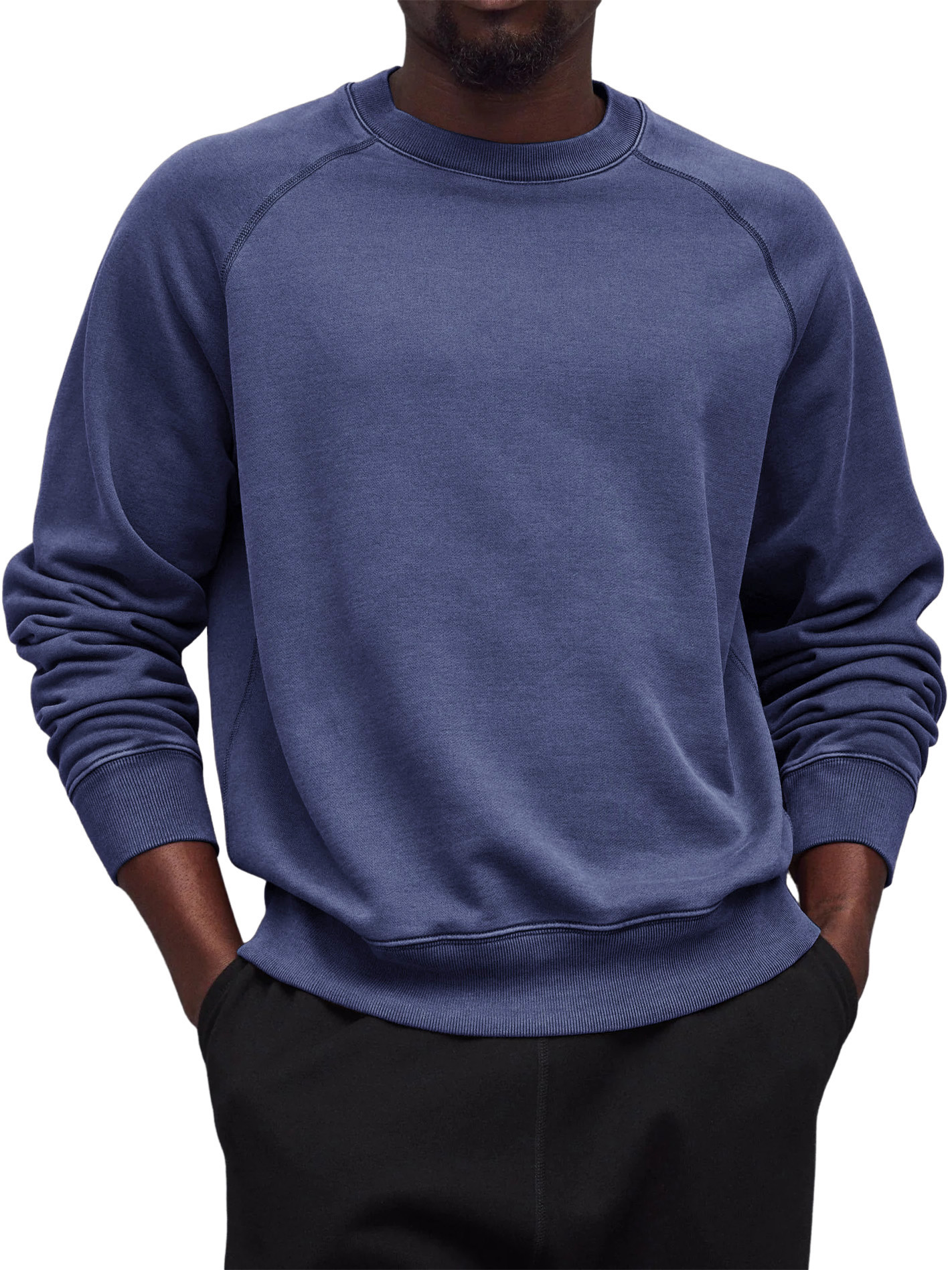 Men's Everyday Versatile Casual Raglan Sleeve Crew Neck Long-Sleeve Sweatshirt