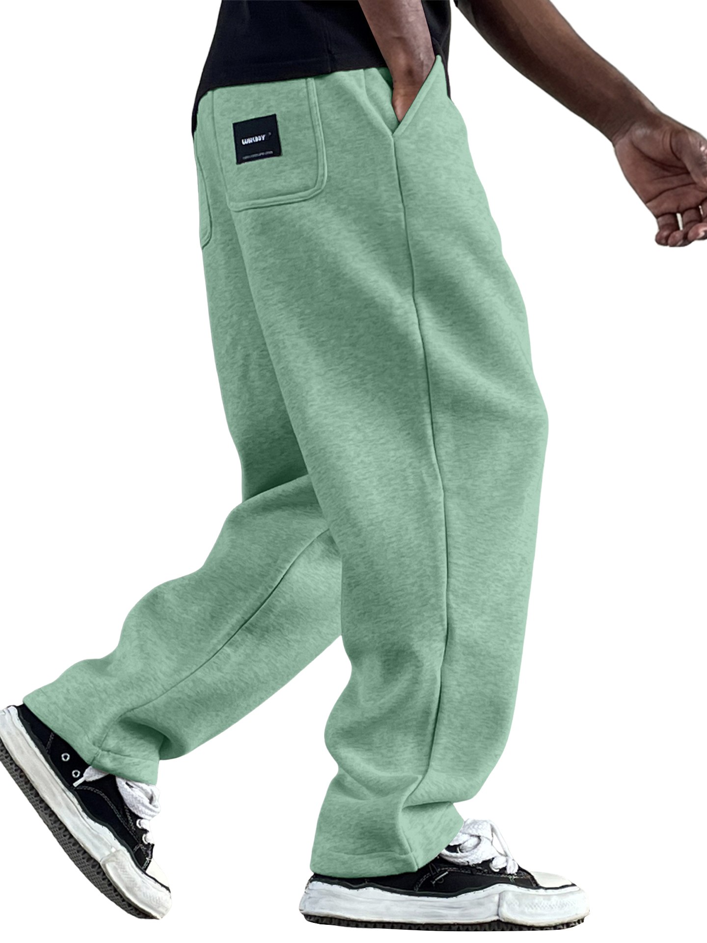 Men's Vintage Casual Everyday Multi-Pocket Embroidered Logo Air Layer Cotton Trousers
