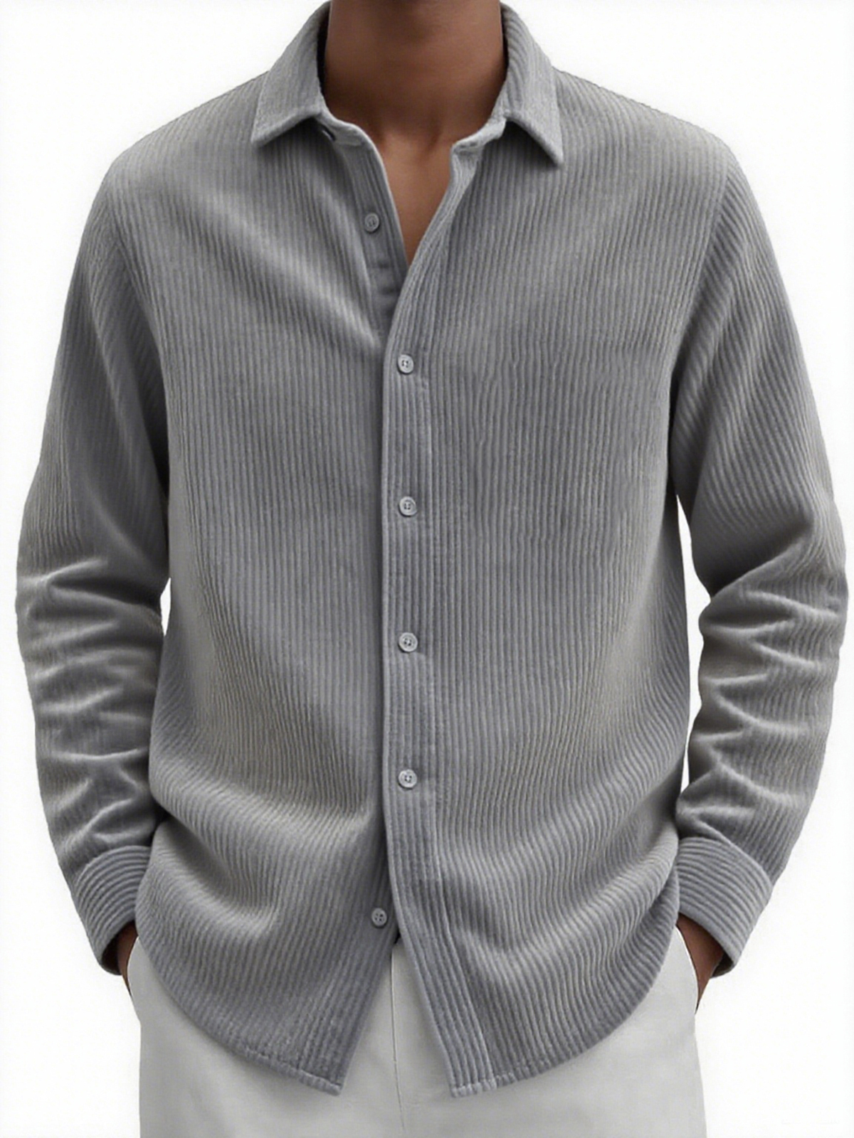 Men's Corduroy Casual Long-sleeved Shirt