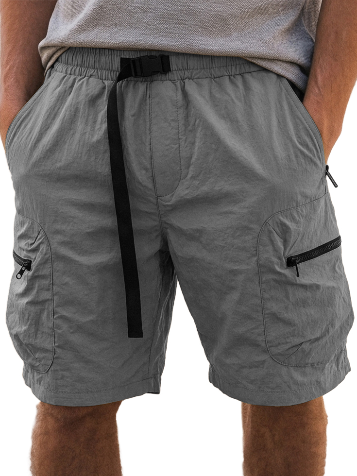 Men's Retro Workwear Zipper Pocket Shorts