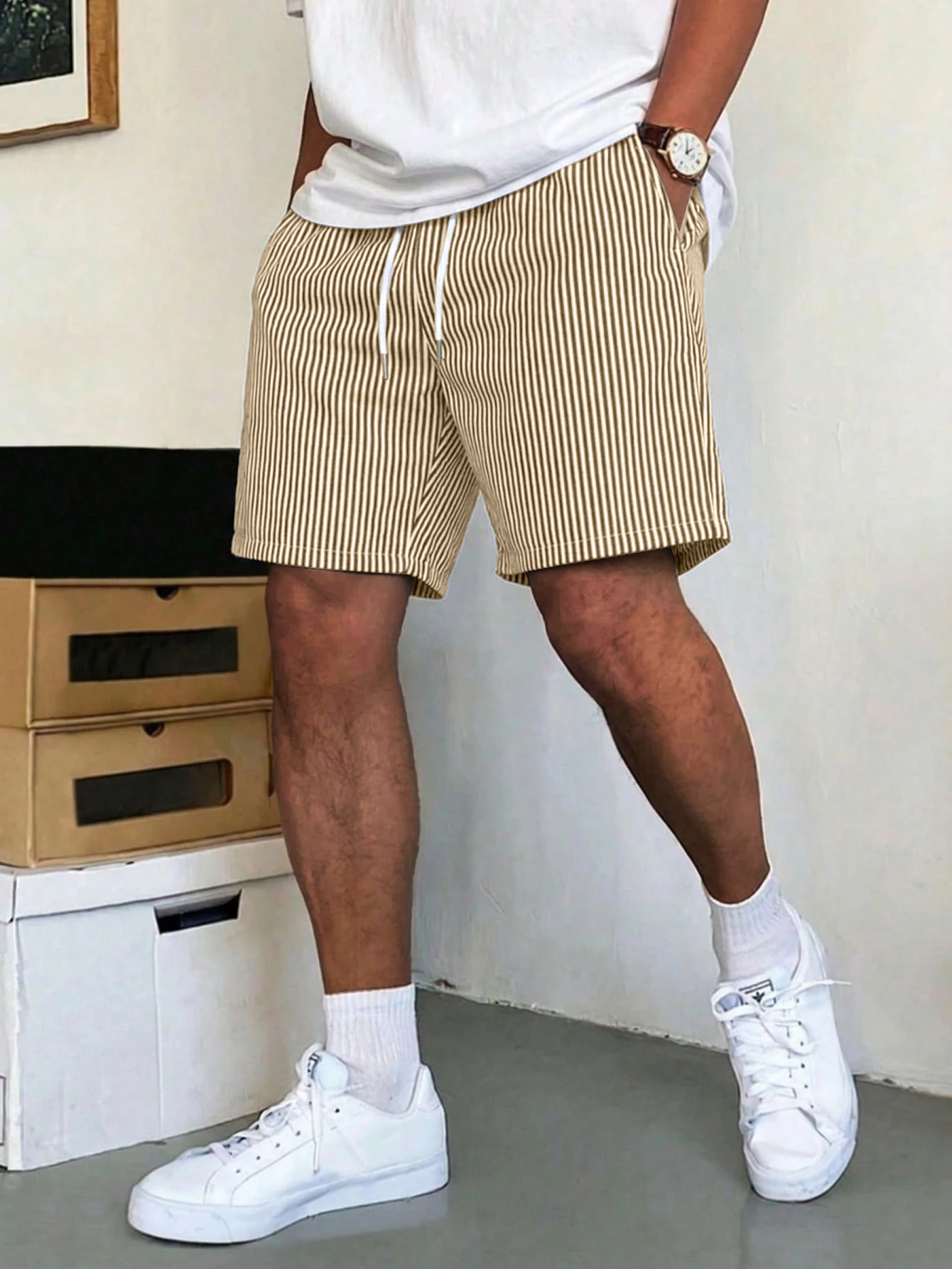 Men's Casual Striped Beach Shorts