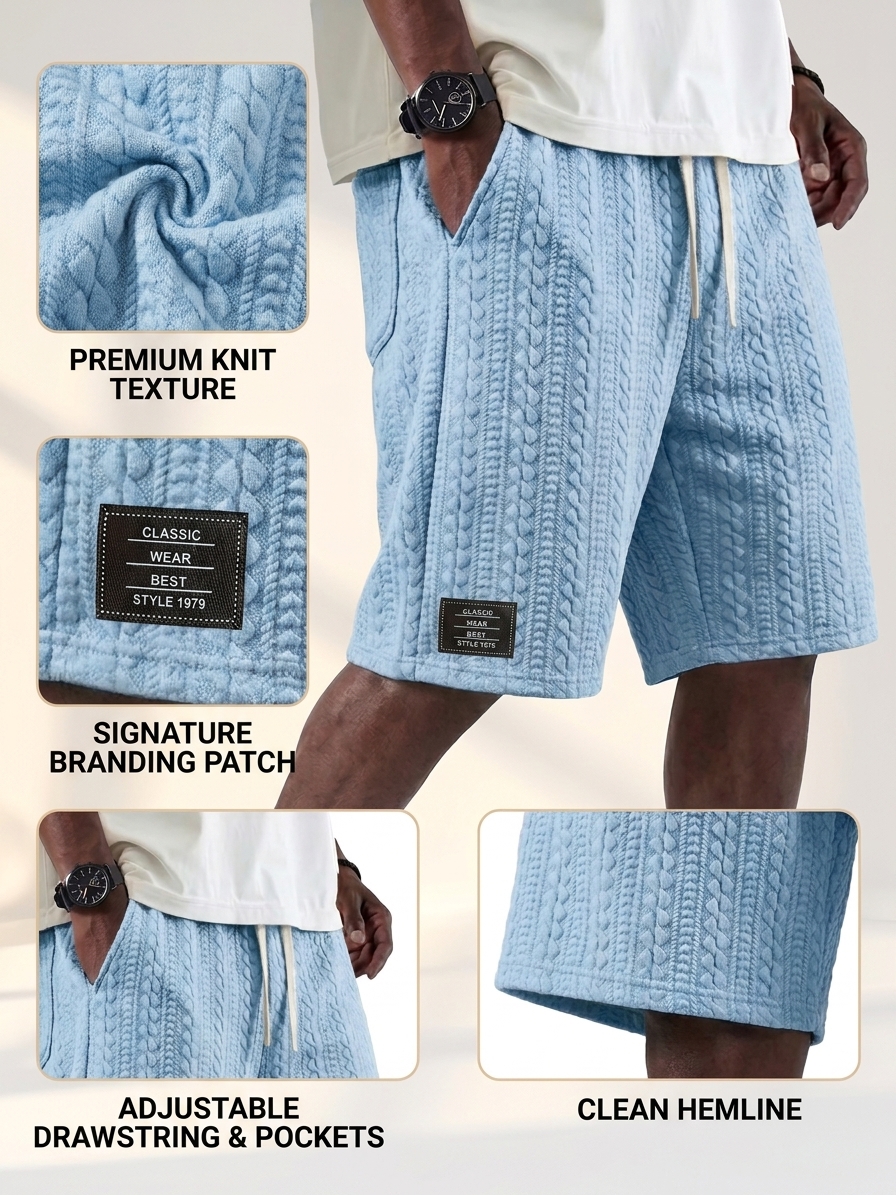 Men's Jacquard Striped Casual Shorts