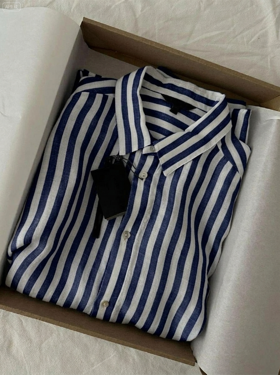Men's Casual Cotton-Linen Striped Shirt