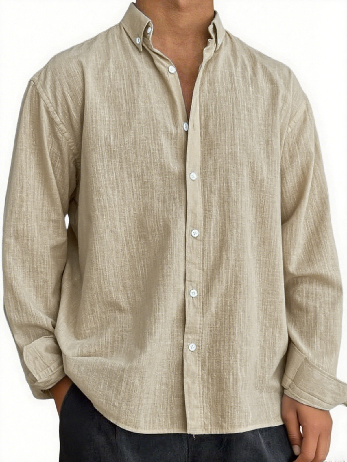 Men's Stylish Breathable Linen Casual Everyday Long Sleeve Shirt