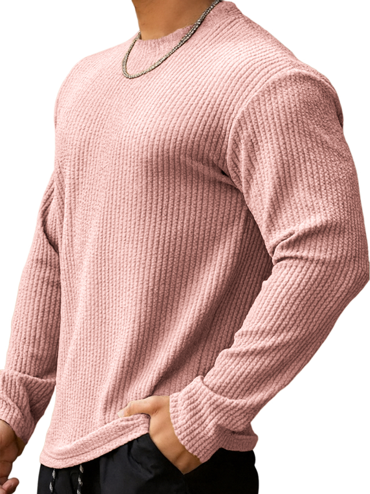 Men's Fitness Jacquard Long Sleeve T-Shirt