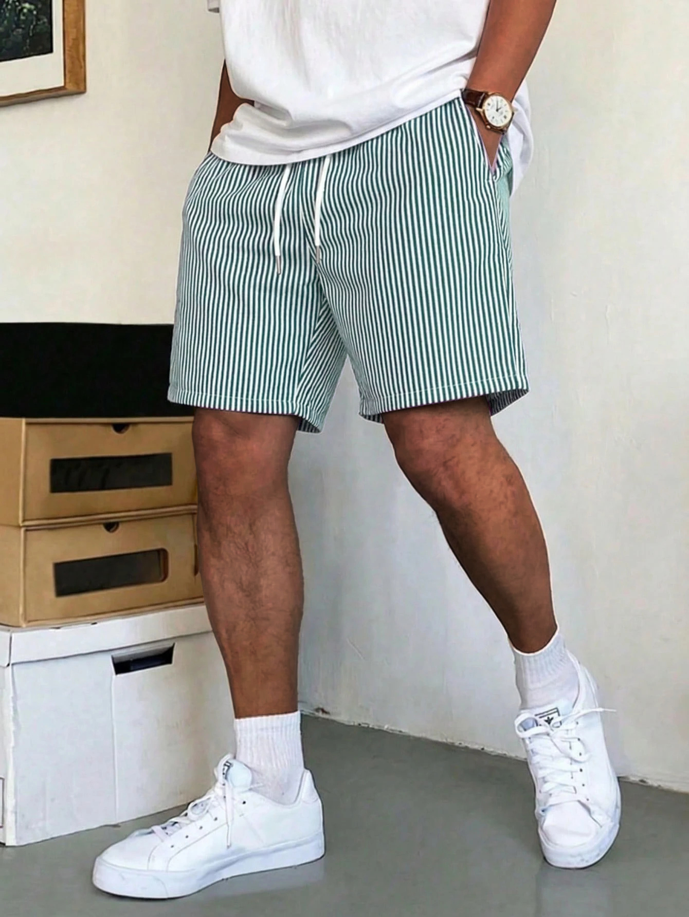 Men's Casual Striped Beach Shorts