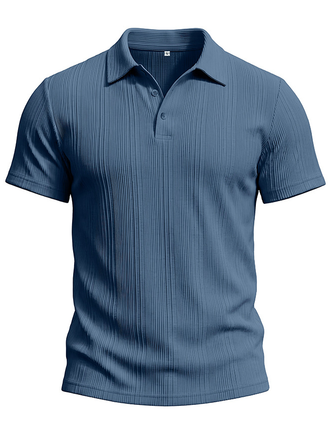 Men's Striped Jacquard Short-Sleeve Polo Shirt