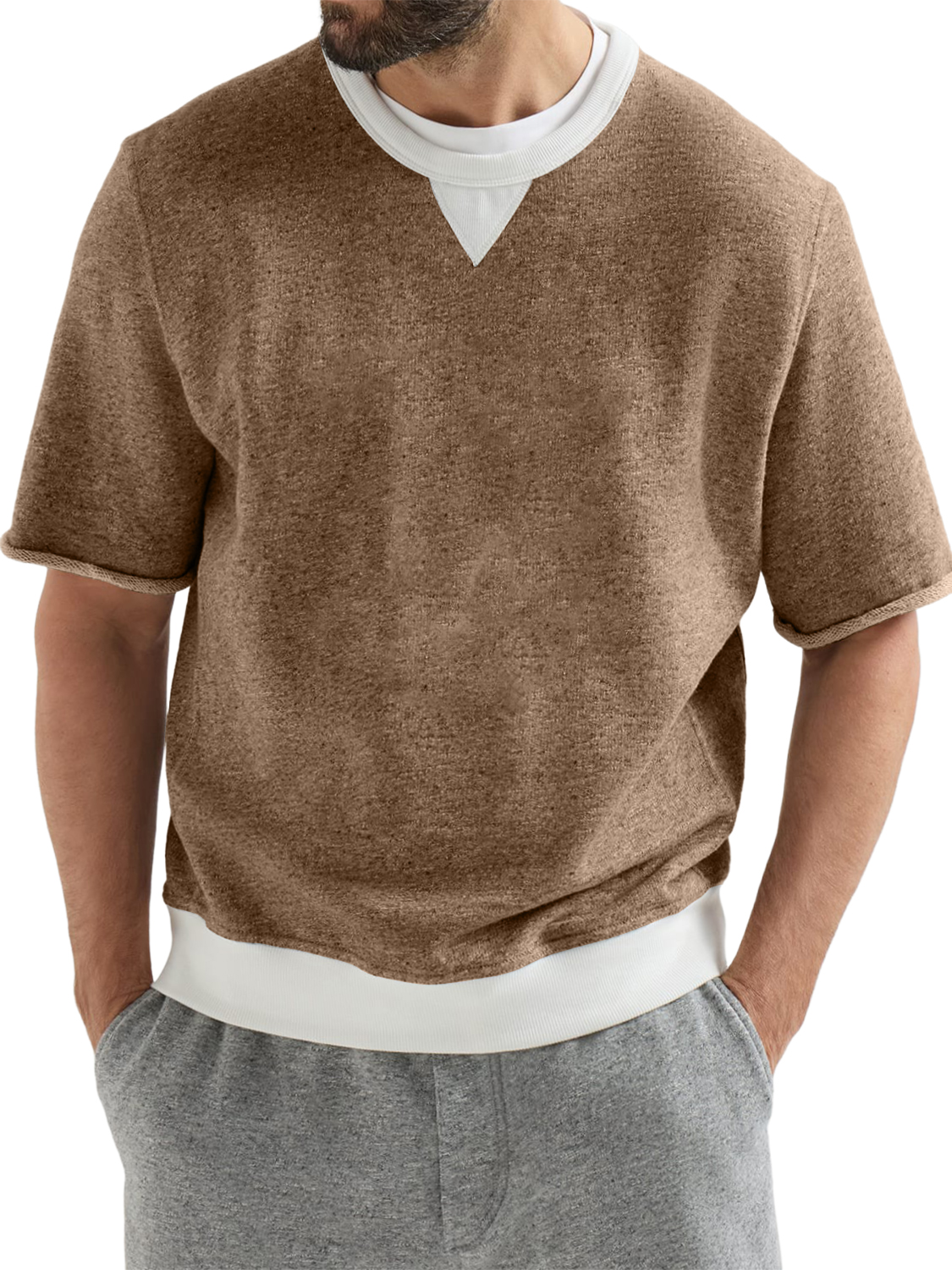Men's French-style Terry Cloth Athletic T-shirt