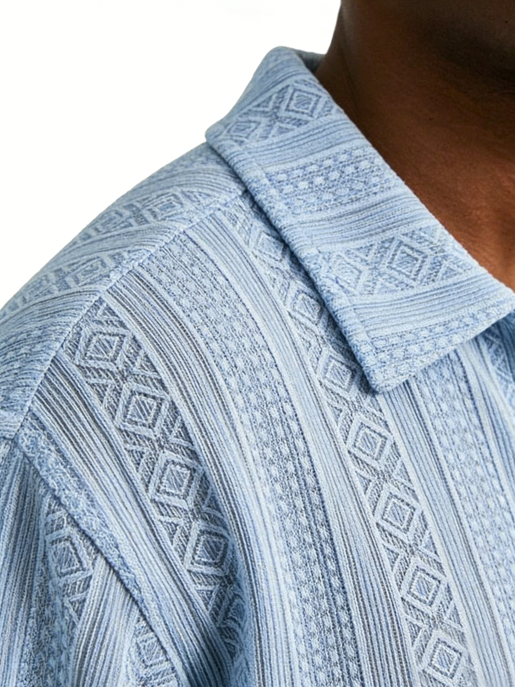 Men's Retro Daily Contrast Color Waffle Fake Two-piece Round Neck Short Sleeve T-shirt