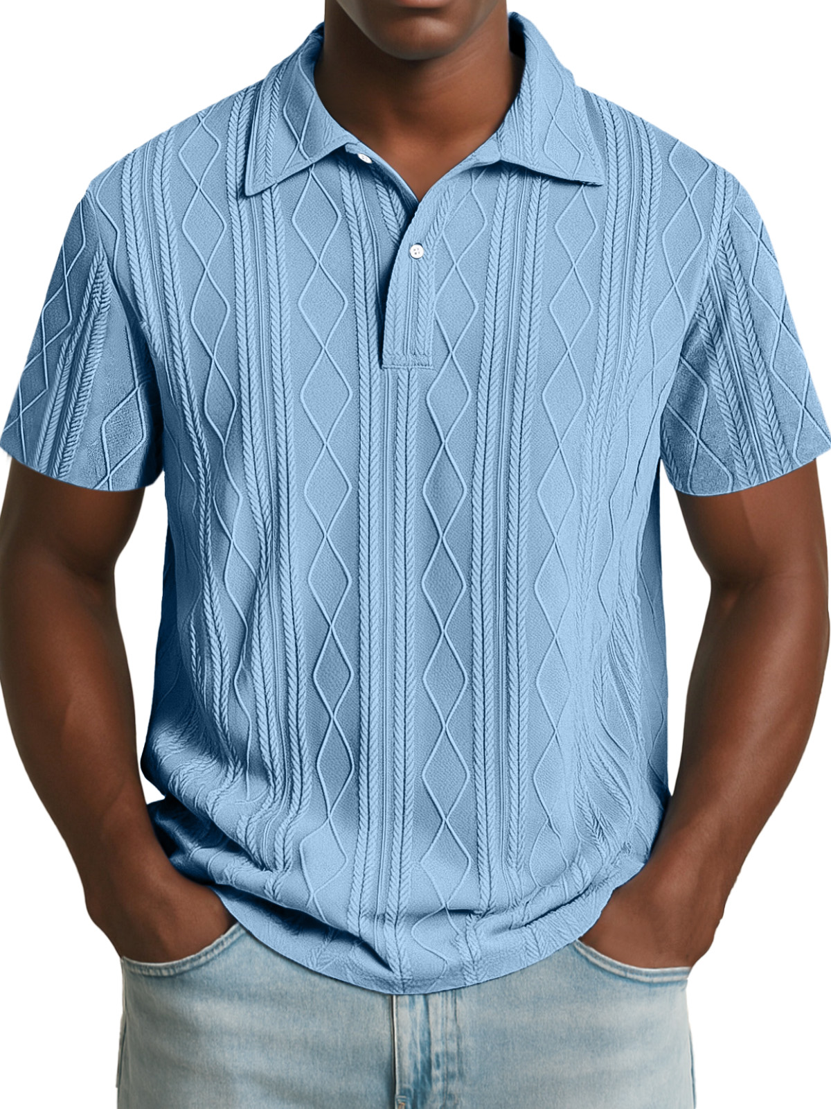 Men's Daily Simple Texture Short-sleeved Polo Shirt