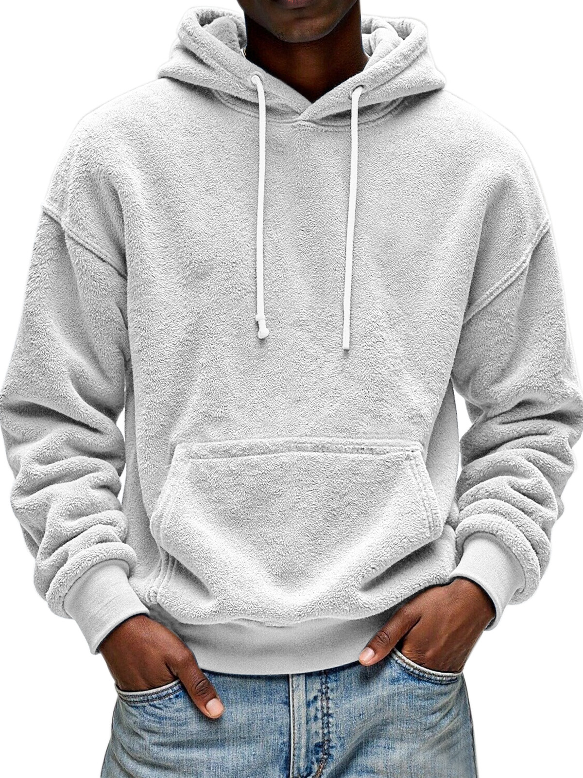 Men's Simple And Comfortable Double-sided Velvet Loose Hooded Sweatshirt