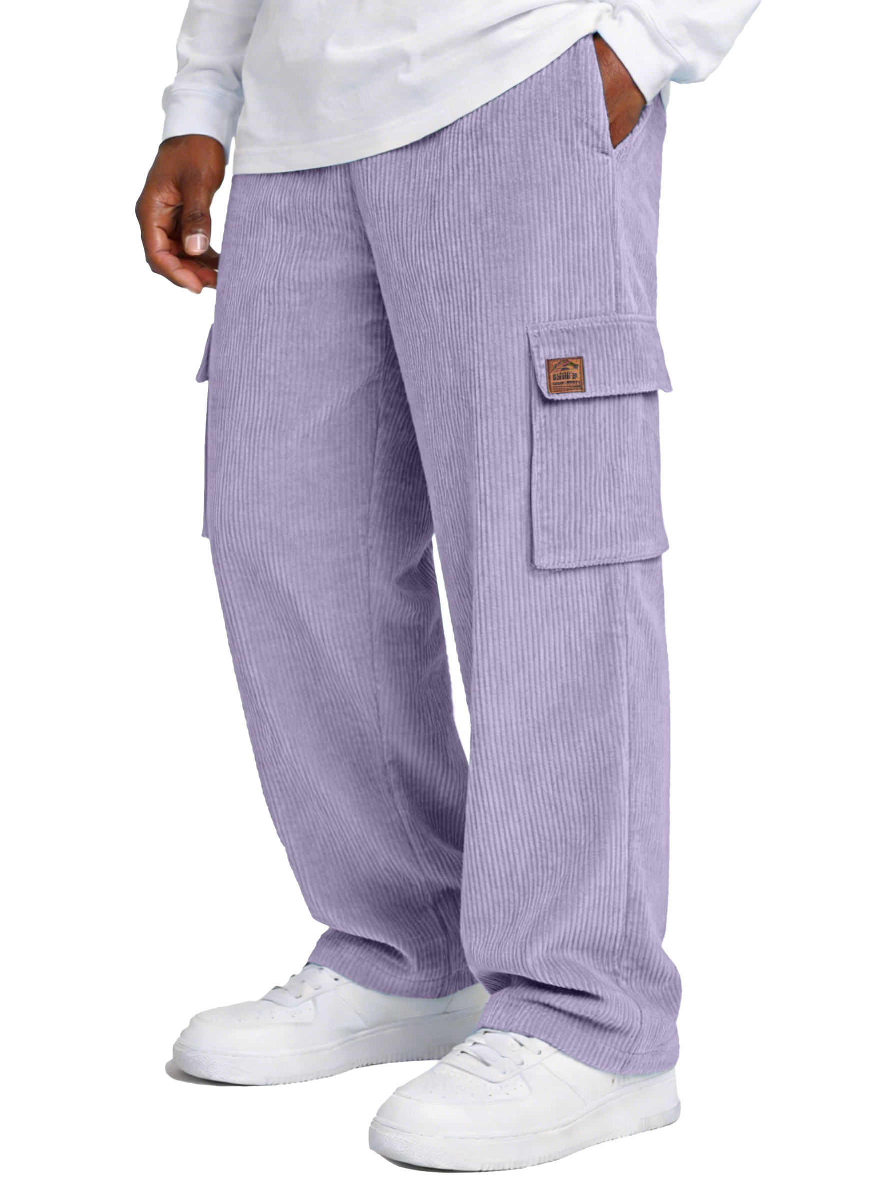 Simple Corduroy Loose Casual Straight-leg Pants With Pockets