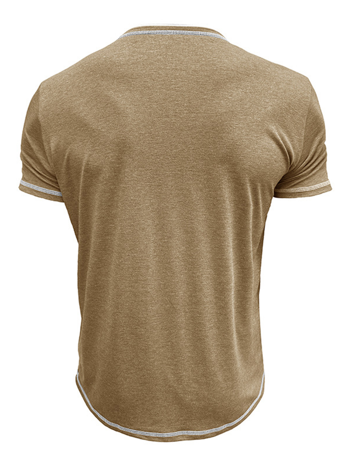 Men's Short Sleeve Color Block Fake Two Piece Henley Shirt