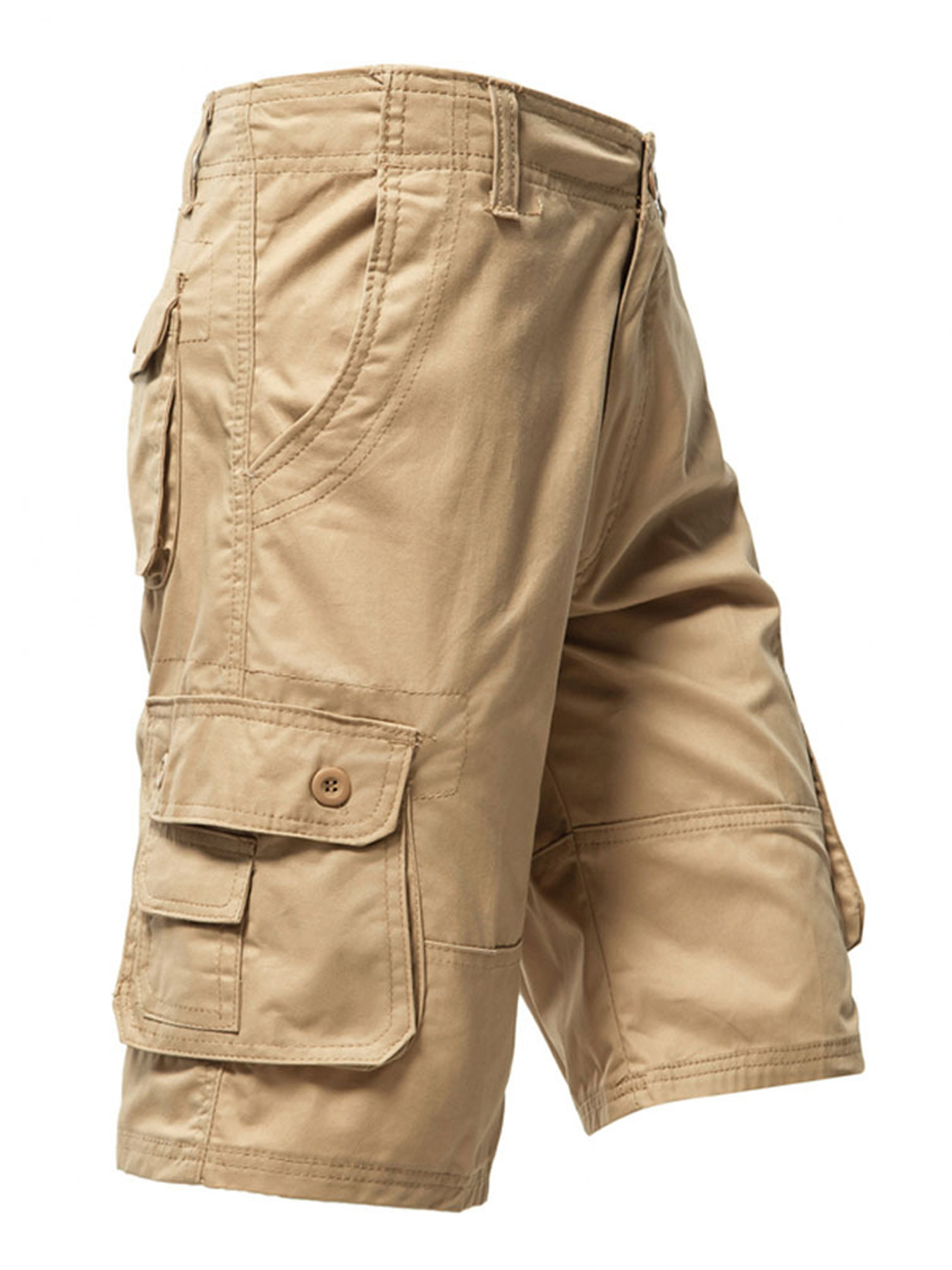 Men's 100% Cotton Basic Multi-Pocket Casual Cargo Shorts