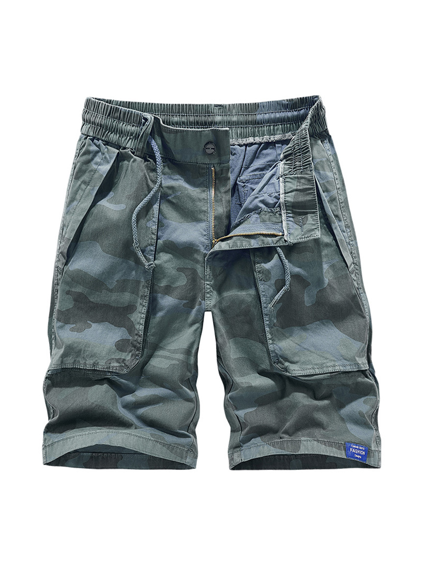 Men's Cotton Patch Pocket Camouflage Casual Work Shorts