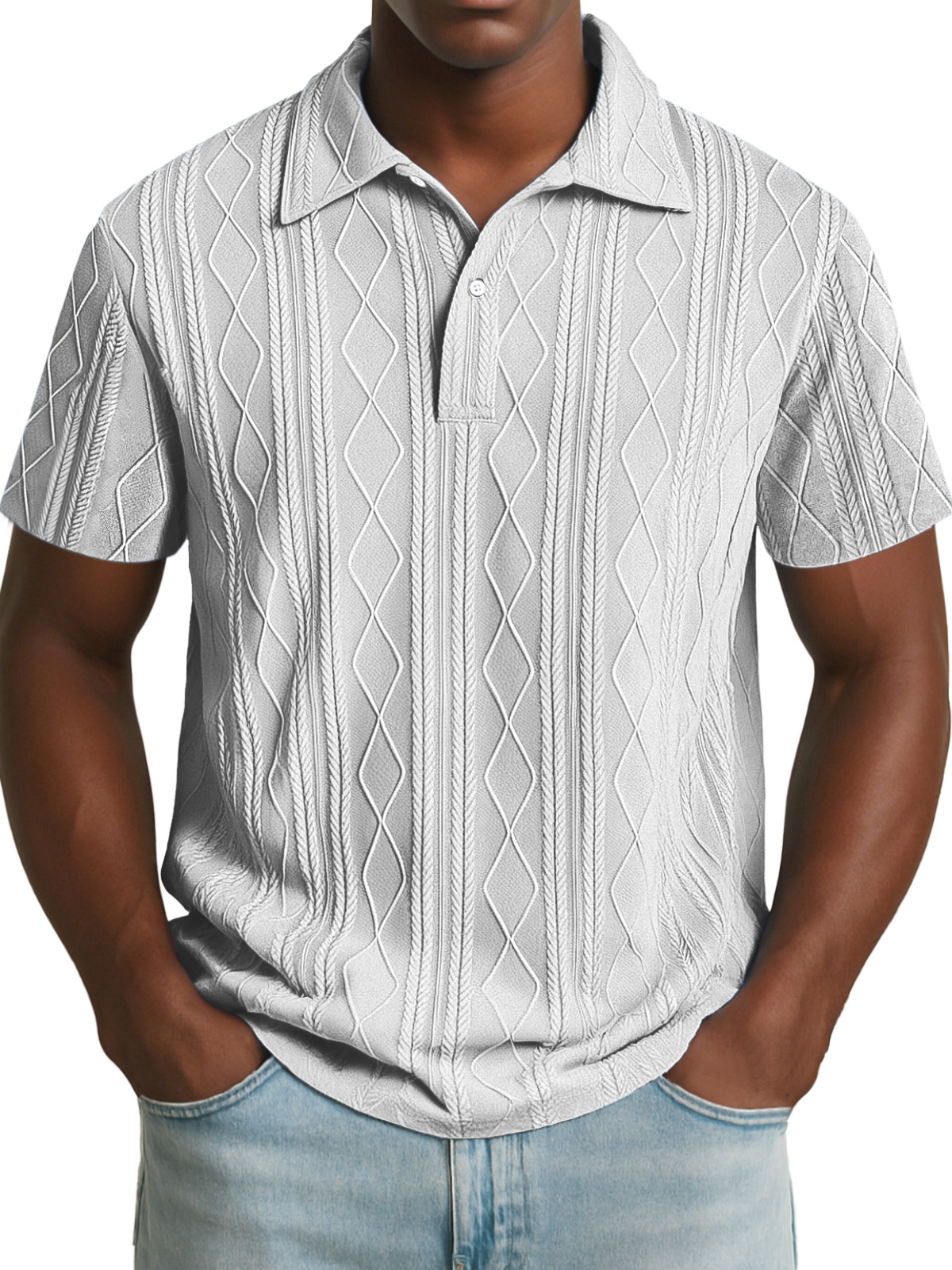 Men's Daily Simple Texture Short-sleeved Polo Shirt