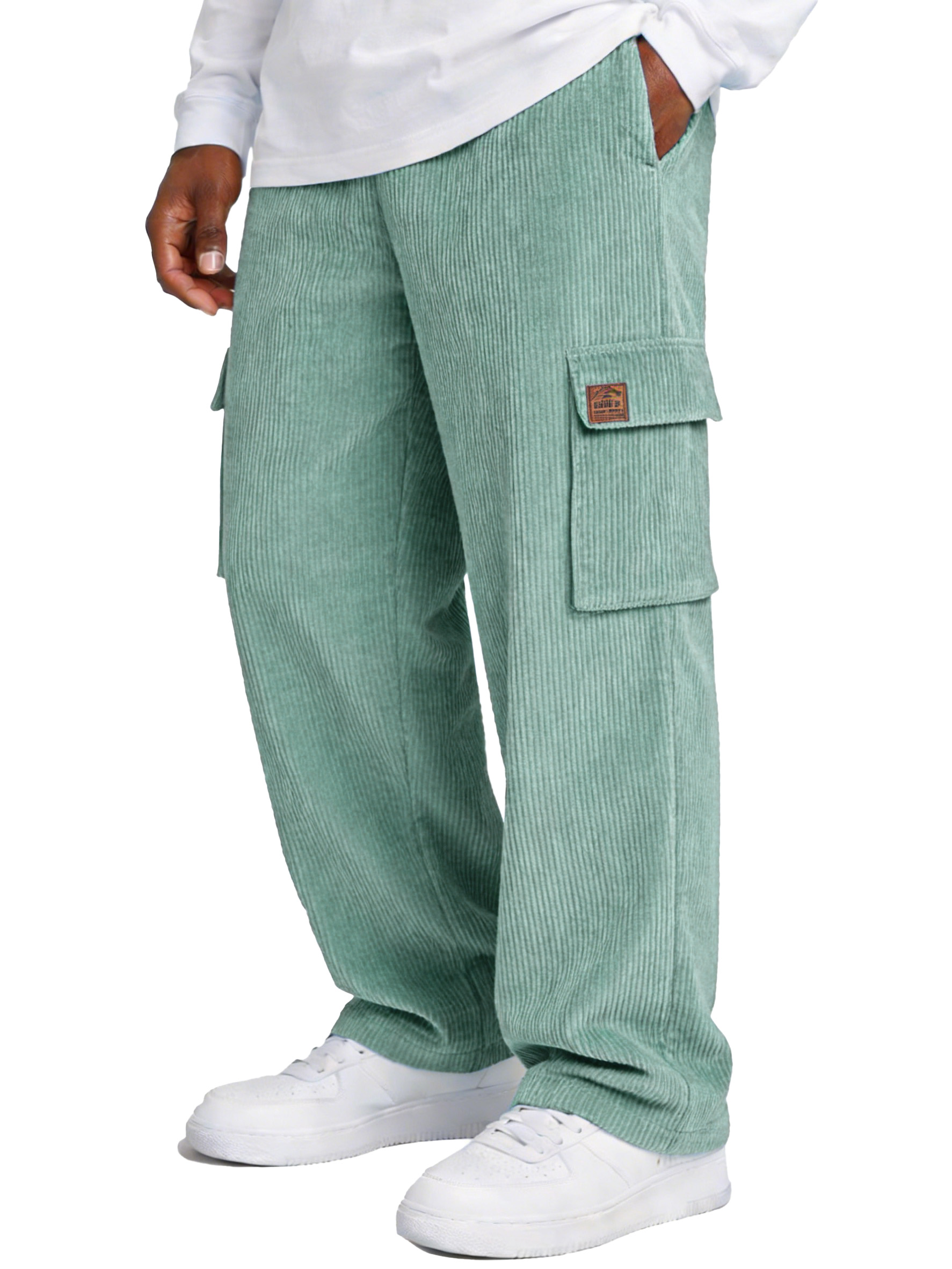 Simple Corduroy Loose Casual Straight-leg Pants With Pockets