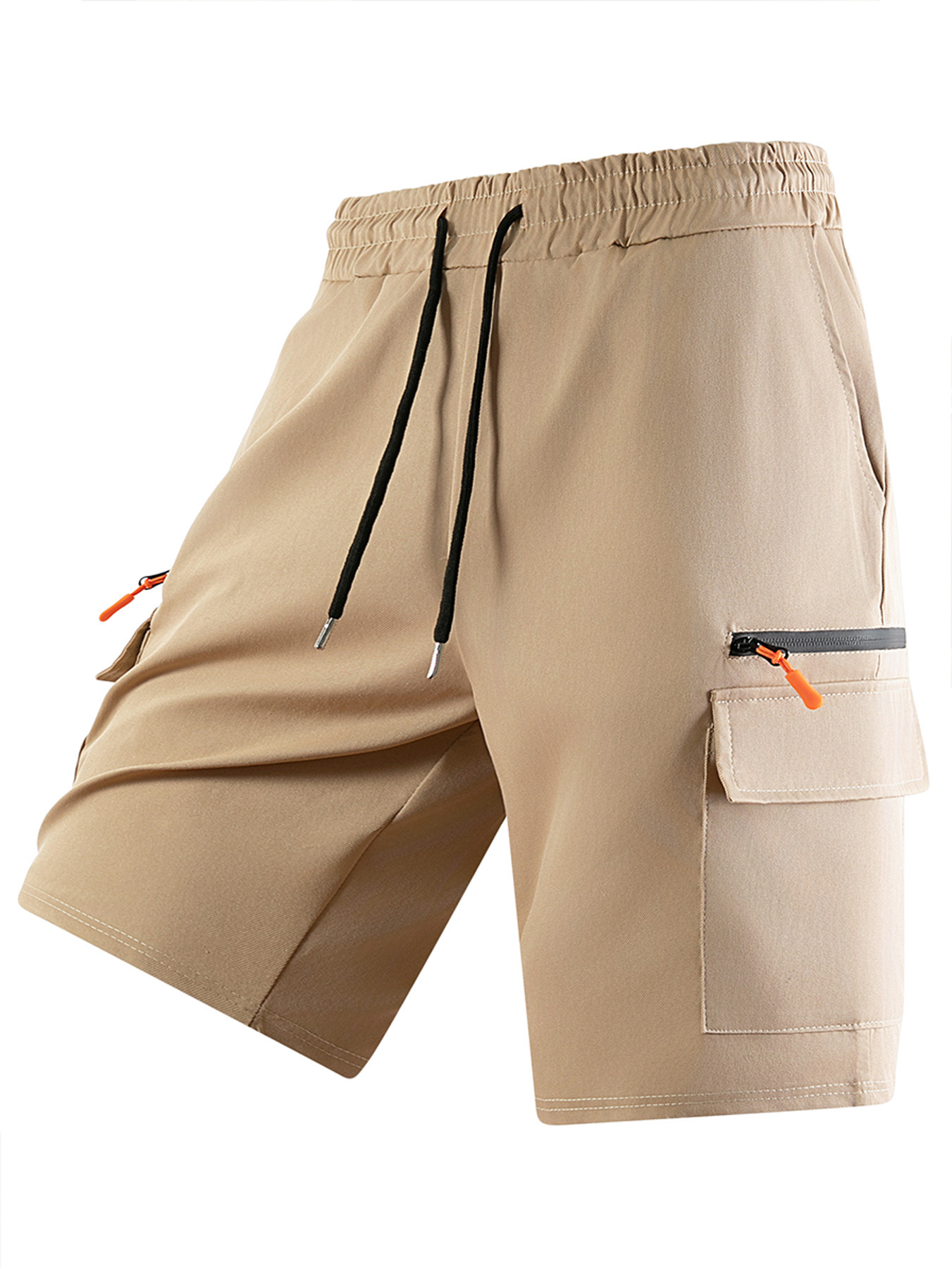 Men's Zippered Multi-Pocket Casual Cargo Shorts