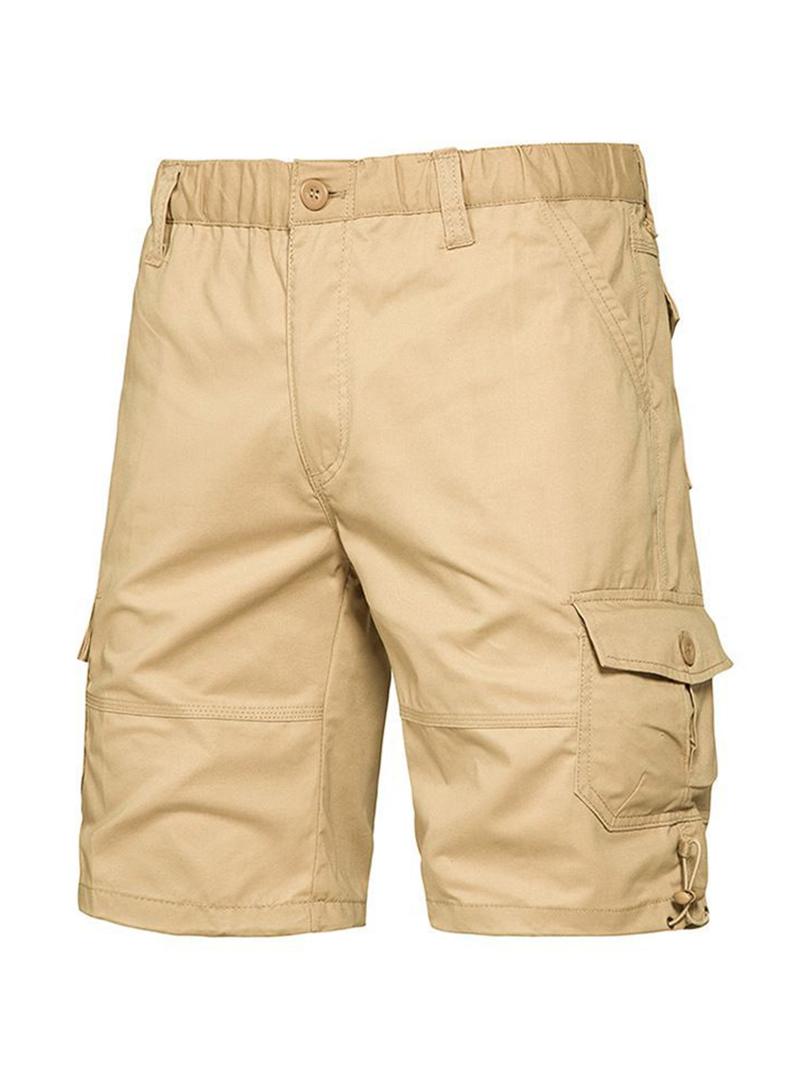 Men's Casual Cotton Multi-pocket Zipper Cargo Shorts