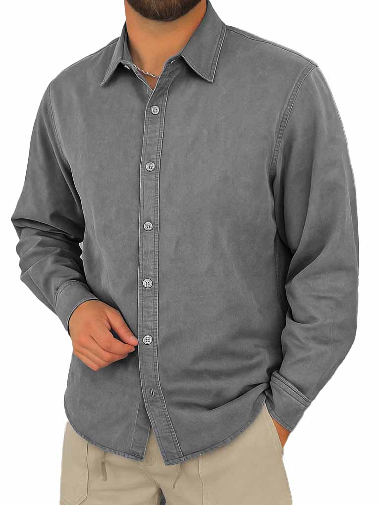 Men's Stylish Casual Lapel Long-sleeved Shirt