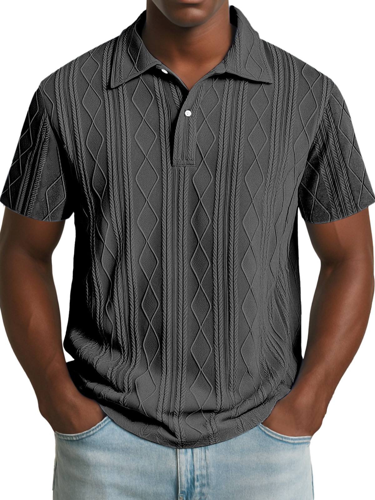 Men's Daily Simple Texture Short-sleeved Polo Shirt