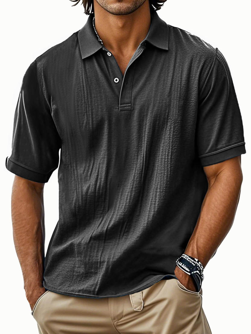 Men's Fashion Retro Lapel Pocket Polo Shirt