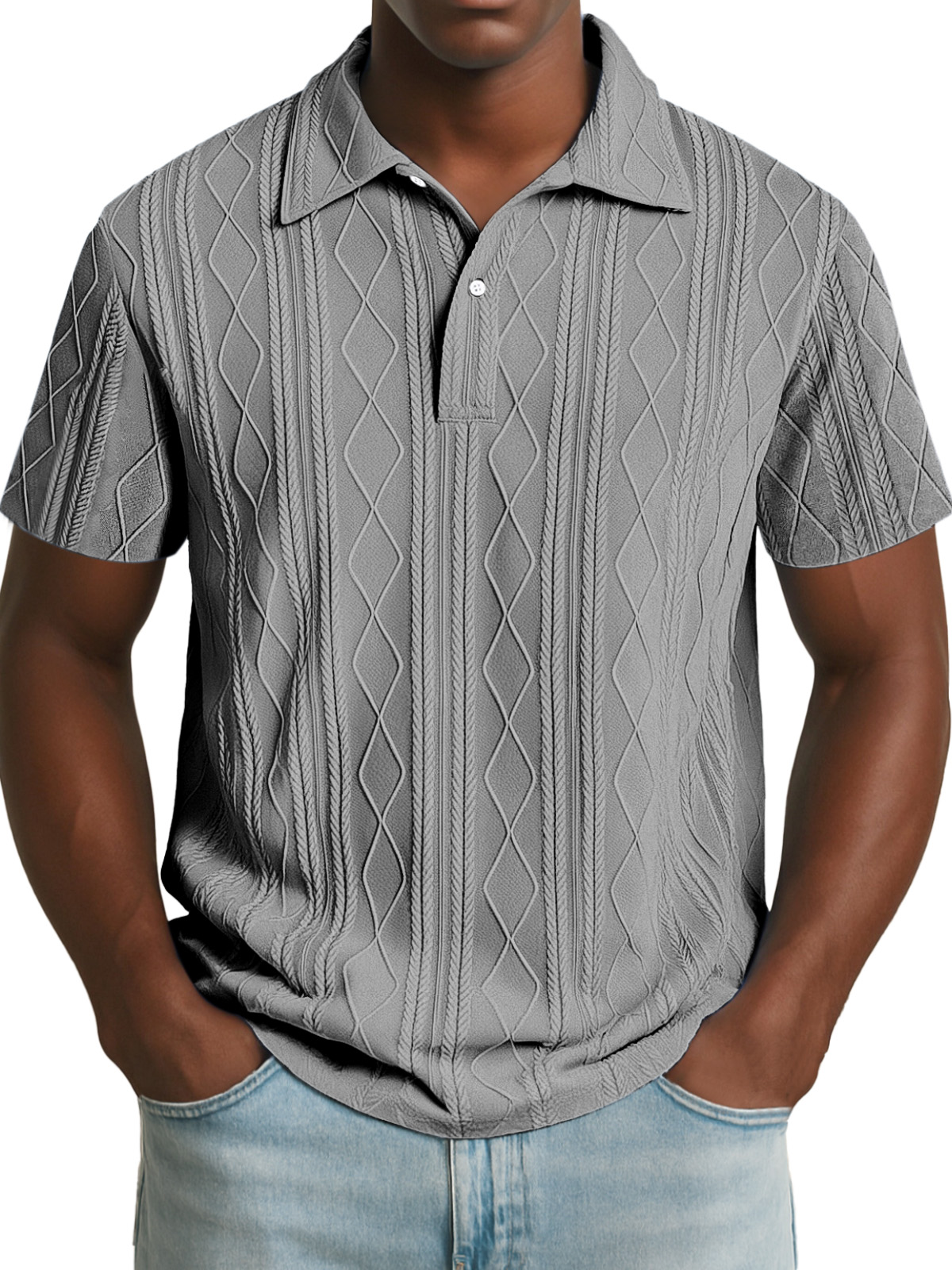 Men's Daily Simple Texture Short-sleeved Polo Shirt
