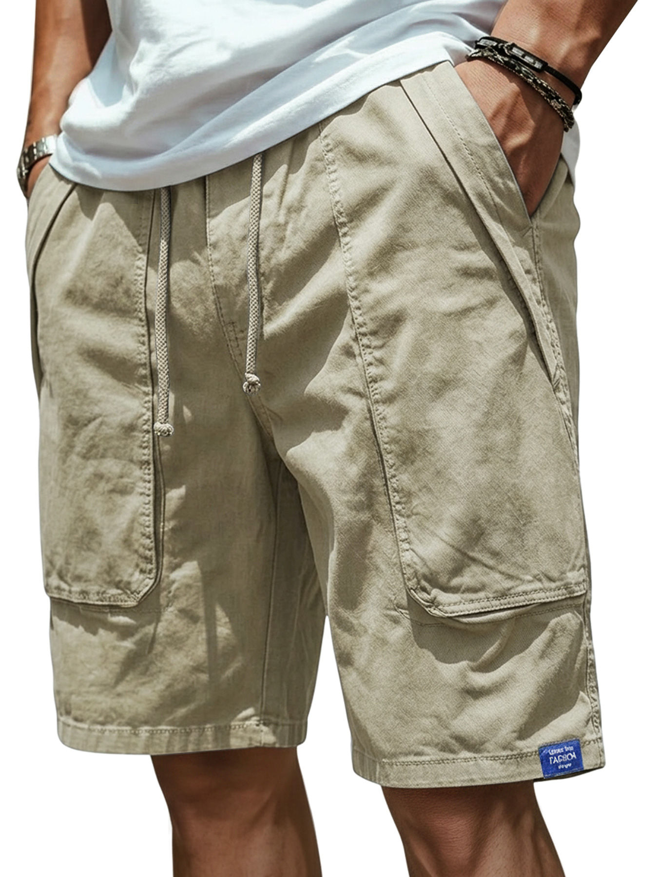 Men's Cotton Patch Pocket Casual Loose Cargo Shorts
